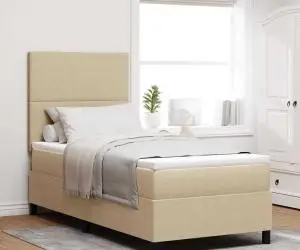 vidaXL Pat cu arcuri cu saltea Verde Deschis Gri 100x200 cm Țesătură din catifea