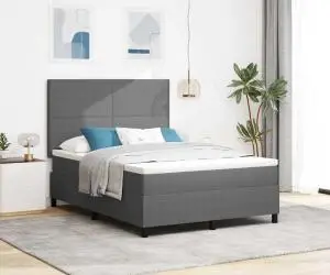 vidaXL Pat cu saltea la răsărit cu saltea gri deschis 140x200 cm țesătură din corduroy