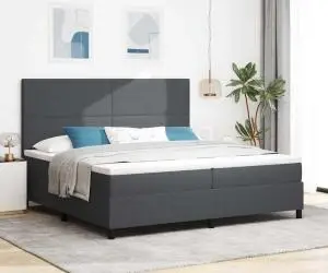 vidaXL Pat cu somieră cu saltea gri închis 200x200 cm catifea