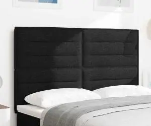 vidaXL Tăblie Design Linii Negru 140 cm Țesătură