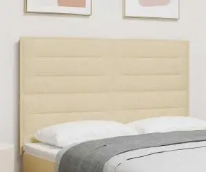 vidaXL Tăblie cu design liniar crem 140 cm din țesătură