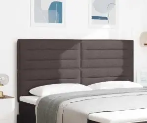 vidaXL Tăblie Design Linii Maro Închis 180 cm Țesătură