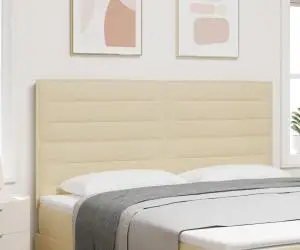 vidaXL Tăblie Design Linii Crem 180 cm Țesătură