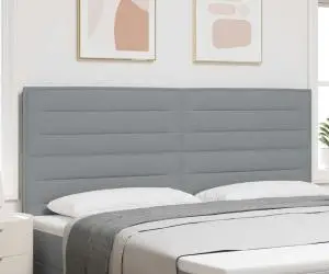 vidaXL Tăblie cu design liniar gri deschis 200 cm țesătură