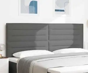 vidaXL Tăblie Design Linii Gri închis 200 cm Țesătură
