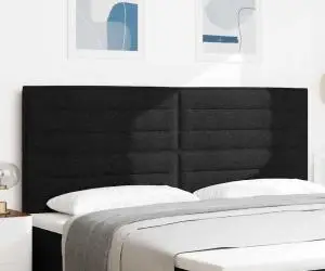 vidaXL tăblie design linii neagră 200 cm țesătură