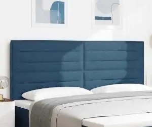 vidaXL Tăblie Design Linii Albăstrui 200 cm Țesătură