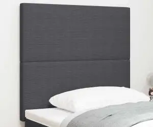 vidaXL Tăblie de pat design simplu, gri închis, 90 cm, catifea raiată