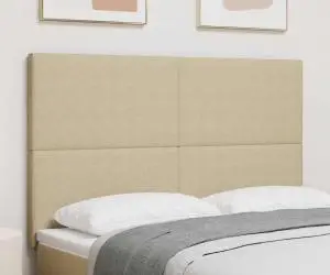 vidaXL Tăblie de pat design simplu, gri verde deschis, 140 cm, raiat