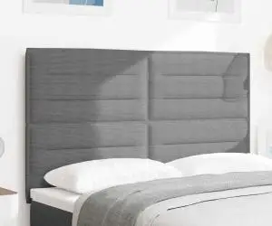 vidaXL Tăblie de pat design simplu, gri deschis, 160 cm catifea raiată