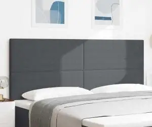 vidaXL Tăblie de pat design simplu, gri închis, 200 cm catifea raiată