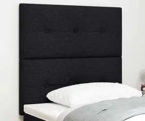 vidaXL Tăblie de pat capitonată cu nasturi, negru, 80 cm, textil