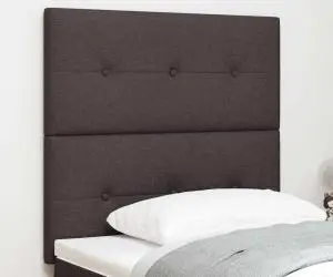 vidaXL Tăblie de pat capitonată cu nasturi, maro închis, 80 cm, textil