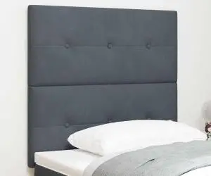 vidaXL Tăblie de pat capitonată cu nasturi, gri închis, 90 cm catifea