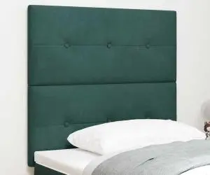 vidaXL Tăblie de pat capitonată cu nasturi, verde închis 90 cm catifea