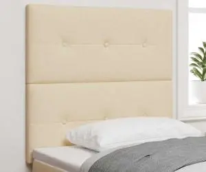 vidaXL Tăblie de pat capitonată cu nasturi, crem, 100 cm, textil