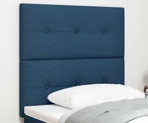 vidaXL Tăblie de pat capitonată cu nasturi, albastru, 100 cm, textil