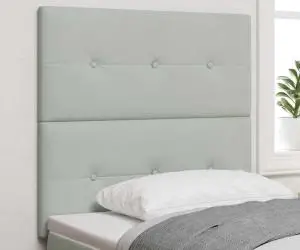 vidaXL Tăblie de pat capitonată cu nasturi, gri deschis 100 cm catifea