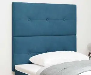 vidaXL Tăblie pat capitonată cu nasturi albastru închis 100 cm catifea