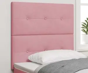 vidaXL Tăblie pat capitonată cu nasturi, roz, 100 cm, catifea