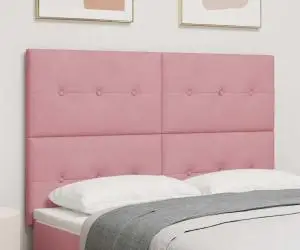 vidaXL Tăblie pat capitonată cu nasturi, roz, 160 cm, catifea