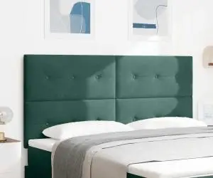vidaXL Tăblie pat capitonată cu nasturi, verde închis, 180 cm, catifea