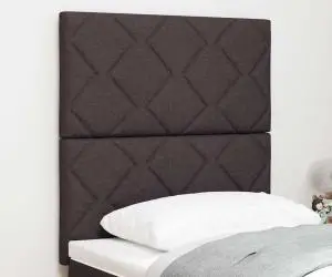 vidaXL Tăblia de pat în maro închis cu design în blocuri de diamant - 80 cm, textil