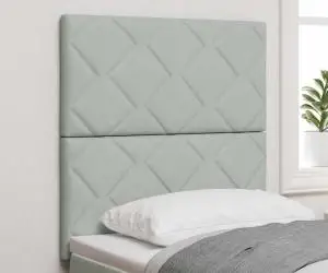 vidaXL Tăblie Design Diamond Blocks Gri Deschis 80 cm Catifea