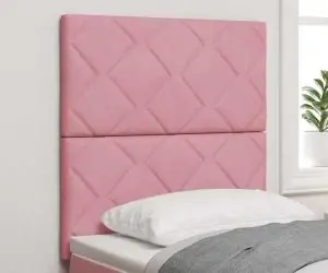 vidaXL Tăblie roz din catifea - 80 cm cu design de blocuri de diamant