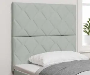 vidaXL Tăblie cu model de blocuri de diamant din catifea gri deschis