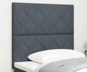 vidaXL Tăblie de 90cm din catifea cu design în blocuri de cristale, gri închis
