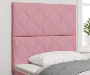 vidaXL Tăblie roz cu blocuri de diamant 90 cm catifea