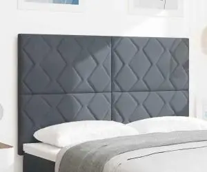 vidaXL Tăblie de catifea gri închis cu design în bloc diamant - 160 cm