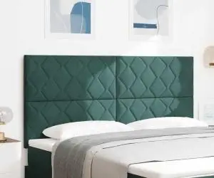 vidaXL Tăblie Diamond Blocks din Catifea Verde Închis - 180cm
