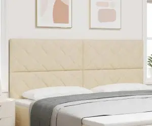 vidaXL Tăblie crem cu design în blocuri de diamant, 200 cm, din material textil