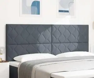 vidaXL Tăblie de pat din catifea gri închis, design Diamond Blocks - 200cm