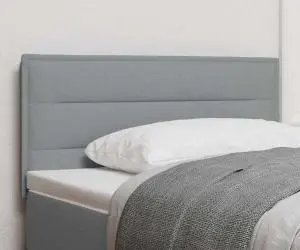 vidaXL Tăblia LED Cap Linii Design Gri deschis 80 cm Textil