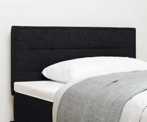vidaXL Tăblie LED Linii Design Neagră 80 cm Țesătură