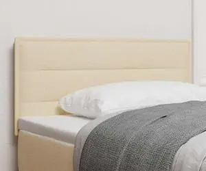 vidaXL Tăblie LED Design Linii Crem 90 cm Țesătură