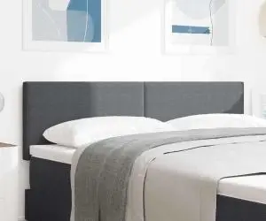 vidaXL Tăblie de pat cu LED, model simplu, gri închis, 72 cm, raiat