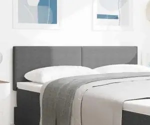 vidaXL Tăblie LED Design Simplu Gri Deschis 80 cm Țesătură Cordon