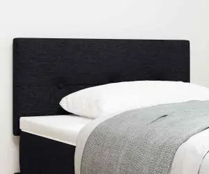 vidaXL Cap de pat LED cu butoane, tapițat negru, 90 cm, țesătură
