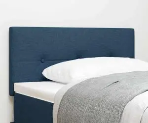 vidaXL Cap de pat LED tuftat albastru, 90 cm, din țesătură