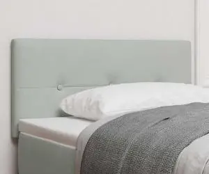 vidaXL Headboard LED tapițat cu butoane Gri deschis 90 cm Catifea