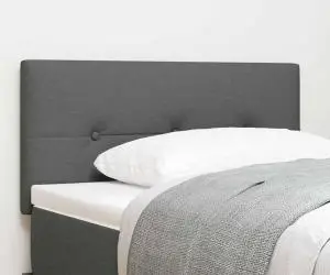 vidaXL Tăblie LED gri închis cu buton, 100 cm, din țesătură