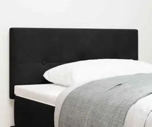 vidaXL Tăblie LED cu butoane capitonate Neagră 100 cm Catifea