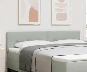 vidaXL Tăblie LED Tuftată Gri Deschis 180 cm Catifea