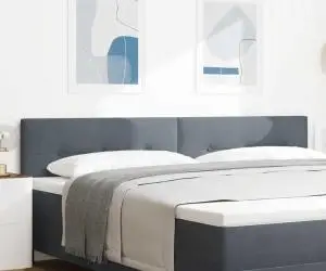 vidaXL Capitonat cu LED Gri închis 100 cm Catifea