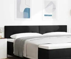 vidaXL Tăblie LED Tapițată Neagră 100 cm Catifea