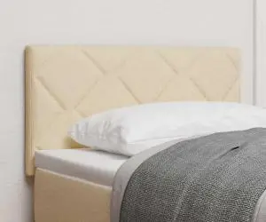 vidaXL Cap de Pat LED Set de 2 Crem Țesătură, Lemn Cap de pat jos
